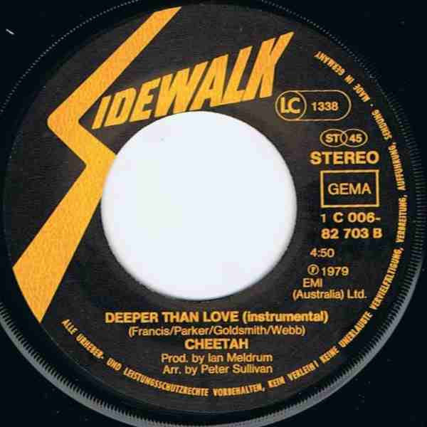 Cheetah - Deeper Than Love Vinyl Singles Vinyl Very Good (VG) <br> Hoes Generic