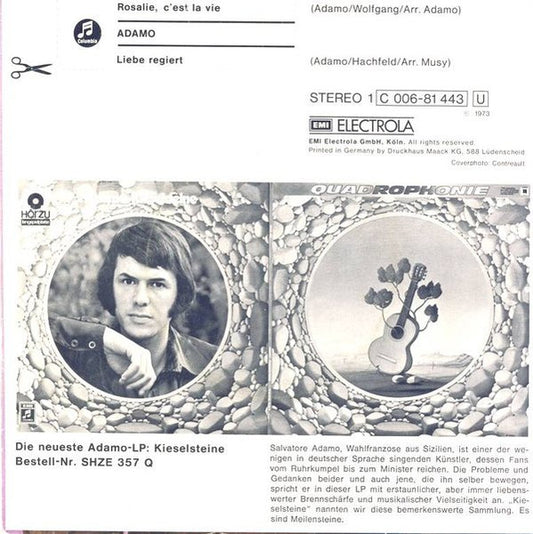 Adamo - Rosalie, C'est La Vie Vinyl Singles Vinyl Zeer Goed / Hoesje Goed "VINYLSINGLES.NL"