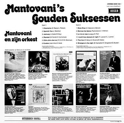 Mantovani En Zijn Orkest - Mantovani's Gouden Suksessen (LP) Vinyl LP Vinyl Very Good (VG) <br> Hoes Good Plus (G+)