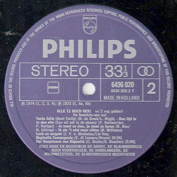 Various - Alle ** Goed Gek En * Nog Gekker * (LP) Vinyl LP Vinyl Very Good (VG) <br> Hoes Good Plus (G+)