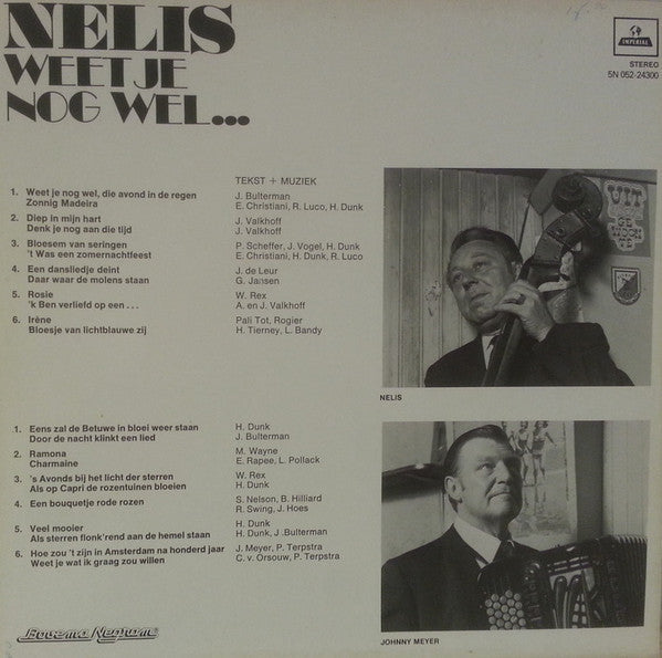 Nelis - Weet Je Nog Wel... (LP) Vinyl LP Vinyl Very Good (VG) <br> Hoes Good Plus (G+)