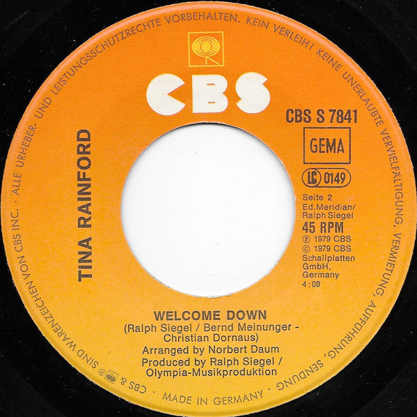Tina Rainford - Never Change A Winning Team Vinyl Singles