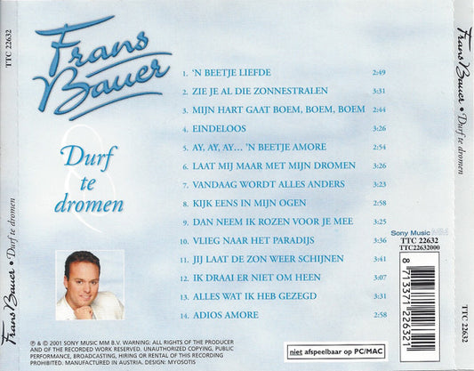 Frans Bauer - Durf Te Dromen (CD) Compact Disc Goede Staat "VINYLSINGLES.NL"