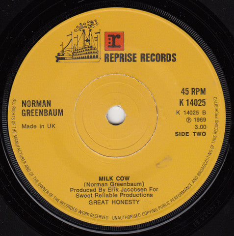 Norman Greenbaum - Spirit In The Sky Vinyl Singles Vinyl Very Good (VG) <br> Hoes Good Plus (G+)