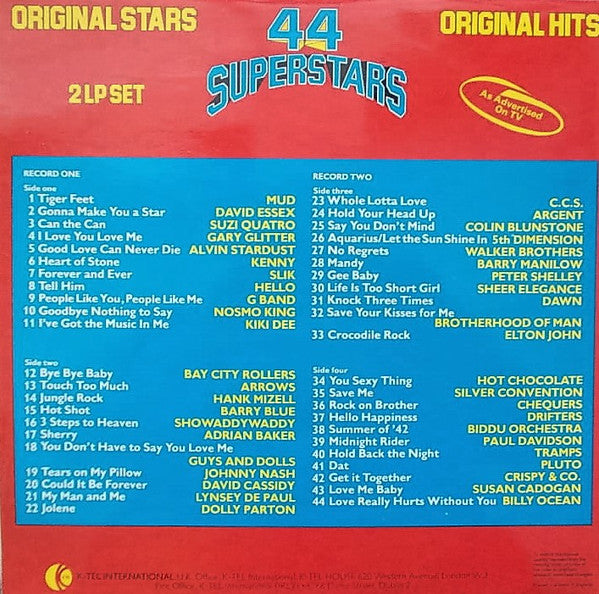Various - 44 Superstars (LP) Vinyl LP Dubbel Vinyl Very Good (VG) <br> Hoes Good Plus (G+)