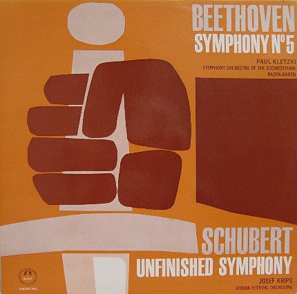 Franz Schubert / Ludwig Van Beethoven - Symphony N° * In B Minor ("Unfinished") (LP) Vinyl LP Vinyl Very Good (VG) <br> Hoes Good Plus (G+)