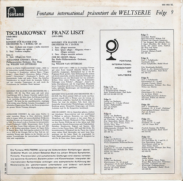 Pyotr Ilyich Tchaikovsky - Franz Liszt - Klavierkonzert Nr.* (LP) Vinyl LP Vinyl Very Good (VG) <br> Hoes Good Plus (G+)