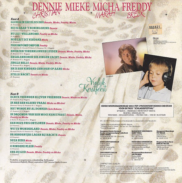 Dennie Christian, Mieke, Micha Marah, Freddy Breck - Vrolijk Kerstfeest (LP) Vinyl LP Vinyl Very Good (VG) <br> Hoes Good Plus (G+)