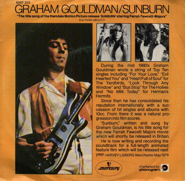 Graham Gouldman - Sunburn Vinyl Singles Vinyl Goed / Hoes Sticker