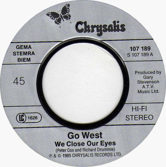 Go West - We Close Our Eyes 35909 Vinyl Singles Hoes: Generic