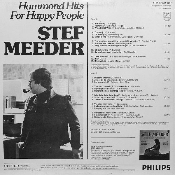 Stef Meeder - Hammond Hits For Happy People (LP) Vinyl LP Vinyl Very Good (VG) <br> Hoes Good Plus (G+)
