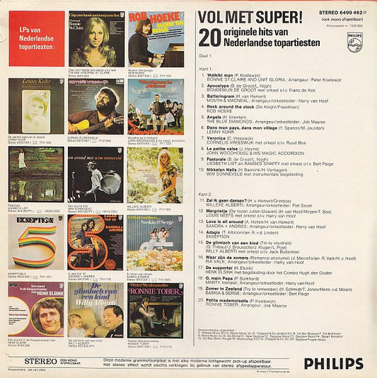 Various - Vol Met Super! (20 Originele Hits Van Nederlandse Topartiesten) - Deel 1 (LP) 90054 Vinyl LP