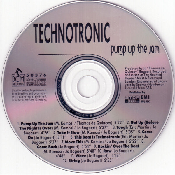 Technotronic - Pump Up The Jam (CD) Compact Disc Goede Staat