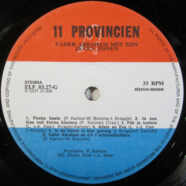 Vader Abraham En Zijn Goede Zonen - Vader Abraham Met Zijn Zeven Zonen (LP) Vinyl LP Vinyl Zeer Goed / Hoesje Goed "VINYLSINGLES.NL"