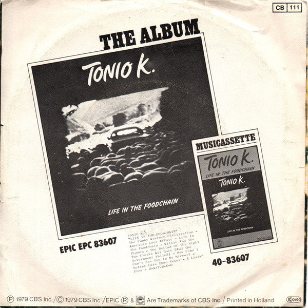 Tonio K. - The Funky Western Civilization Vinyl Singles Vinyl Very Good (VG) <br> Hoes Good Plus (G+)