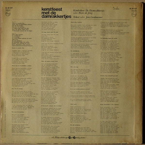 Damrakkertjes - Kerstfeest Met De Damrakkertjes (LP) Vinyl LP Vinyl Very Good (VG) <br> Hoes Good Plus (G+)