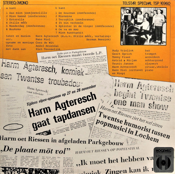 Harm Agteresch - Loat Mie Méér Joekelul'n..... (LP) Vinyl LP Vinyl Very Good (VG) <br> Hoes Good Plus (G+)