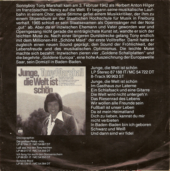 Tony Marshall - Onkel Golle Vinyl Singles Vinyl Goed / Hoes Redelijk