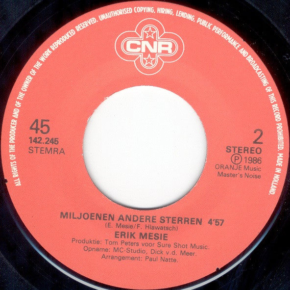 Erik Mesie - Altijd Bij Je Zijn Vinyl Singles Vinyl Very Good (VG) <br> Hoes Generic