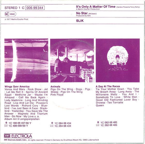 Slik - It's Only A Matter Of Time Vinyl Singles Vinyl Very Good (VG) <br> Hoes Good Plus (G+)