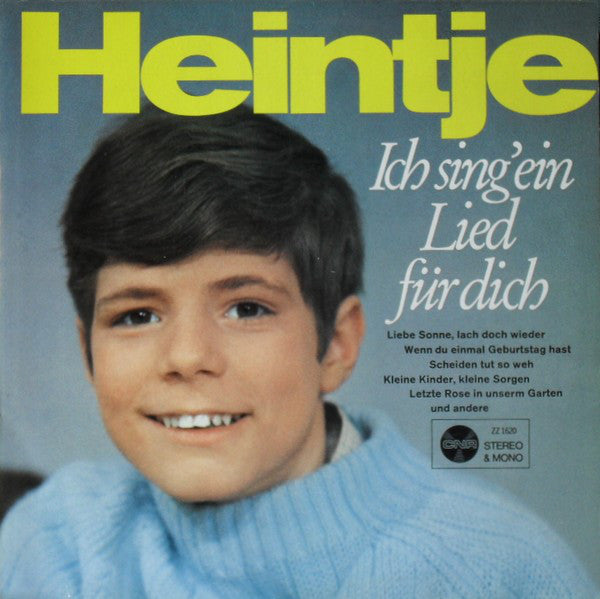 Heintje - Ich Sing Ein Lied Fur Dich (LP) Vinyl LP Vinyl Very Good (VG) <br> Hoes Good Plus (G+)