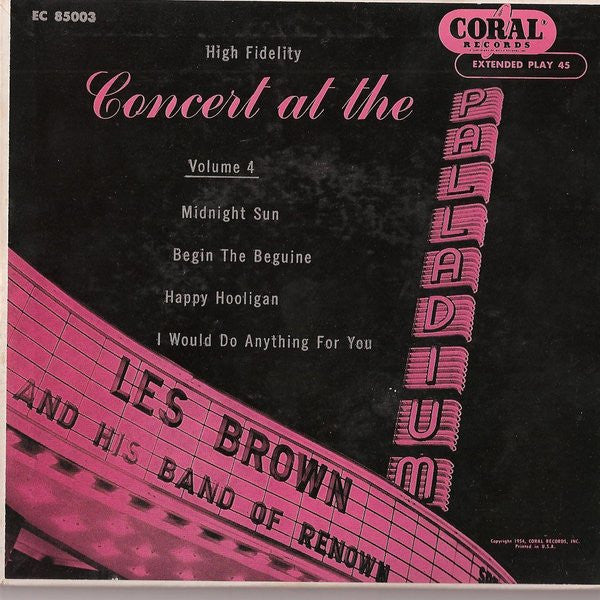 Les Brown And His Band Of Renown - Concert At The Palladium Vol. * Vinyl Singles Vinyl Very Good (VG) <br> Hoes Good Plus (G+)