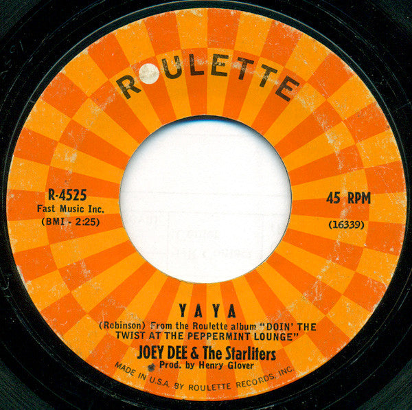 Joey Dee - Ya Ya Vinyl Singles Vinyl Very Good (VG) <br> Hoes Generic