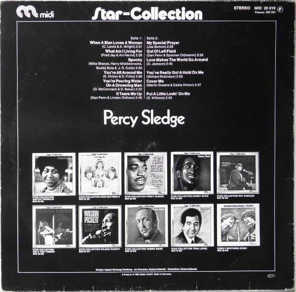 Percy Sledge - Star-Collection (LP) Vinyl LP Vinyl Very Good (VG) <br> Hoes Good Plus (G+)