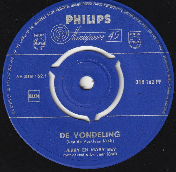 Jerry En Mary Bey - De Vondeling Vinyl Singles Vinyl Very Good (VG) <br> Hoes Generic