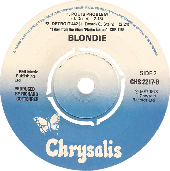 Blondie - (I'm Always Touched By Your) Presence, Dear Vinyl Singles Vinyl Very Good (VG) <br> Hoes Generic