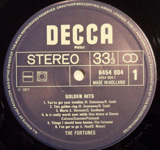 Fortunes - Golden Hits (LP) Vinyl LP Media VG+ / Sleeve G+
