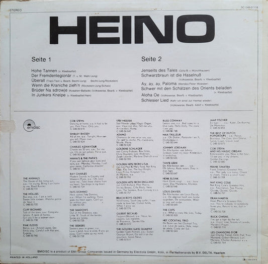 Heino - Heino (LP) Vinyl LP Vinyl Zeer Goed / Hoesje Goed "VINYLSINGLES.NL"