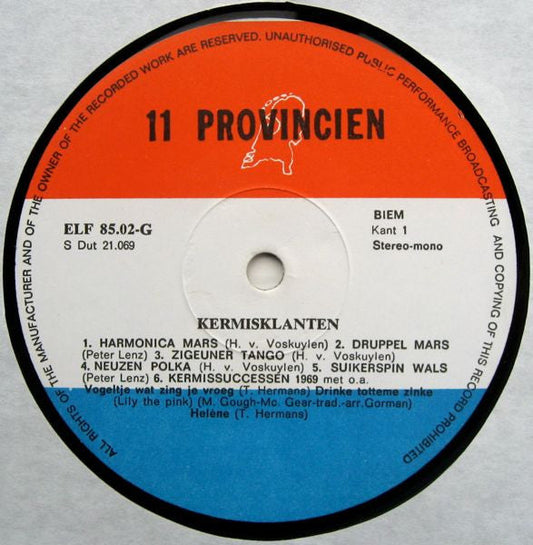 Kermisklanten - Kermisklanken Van De Kermisklanten (LP) Vinyl LP Vinyl Zeer Goed / Hoesje Goed "VINYLSINGLES.NL"