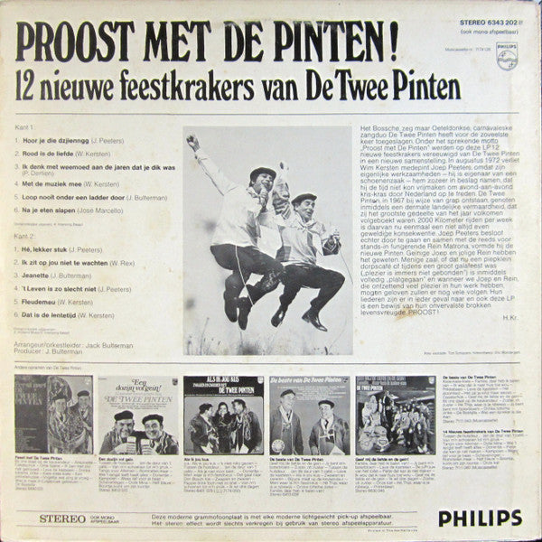 Twee Pinten - Proost Met Pinten! - ** Nieuwe Feestkrakers Van Twee Pinten (LP) Vinyl LP Vinyl Very Good (VG) <br> Hoes Good Plus (G+)