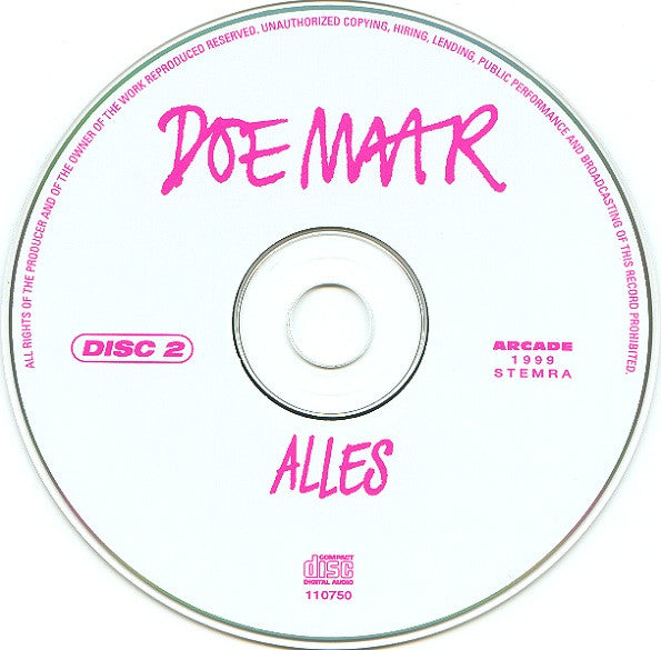 Doe Maar - Alles (CD) Compact Disc Vinyl Very Good (VG) <br> Hoes Good Plus (G+)