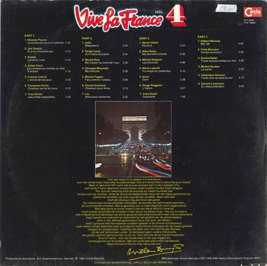 Various - Vive La France 4 - Grote Franse Successen) (LP) Vinyl LP Dubbel Vinyl Zeer Goed / Hoesje Goed "VINYLSINGLES.NL"