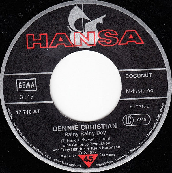 Dennie Christian - Habe Ich Dich Heute Nacht Verloren? Vinyl Singles Vinyl Goed / Hoes Generic