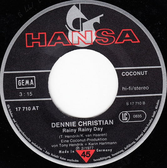 Dennie Christian - Habe Ich Dich Heute Nacht Verloren? Vinyl Singles Vinyl Zeer Goed / Hoesje Generic "VINYLSINGLES.NL"