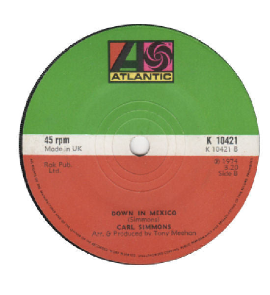 Carl Simmons - King Of Rock 'N Roll Vinyl Singles Vinyl Very Good (VG) <br> Hoes Generic