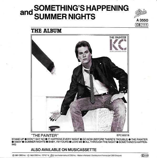 KC & The Sunshine Band - Something's Happening Vinyl Singles Vinyl Very Good (VG) <br> Hoes Good Plus (G+)