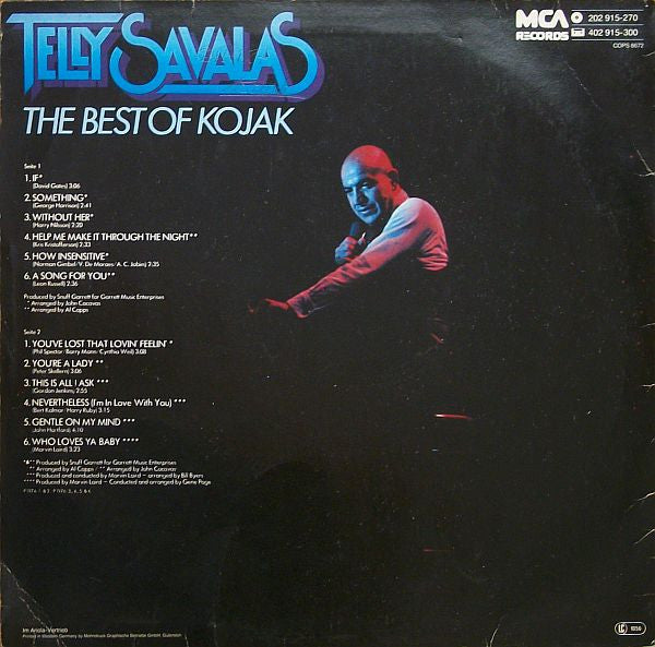 Telly Savalas - The Best Of Kojak (LP) Vinyl LP Vinyl Very Good (VG) <br> Hoes Good Plus (G+)