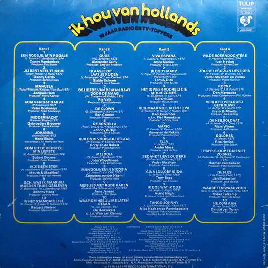 Various - Ik Hou Van Hollands - 10 Jaar Radio En TV-Toppers (LP) Vinyl LP Dubbel Vinyl Zeer Goed / Hoesje Goed "VINYLSINGLES.NL"