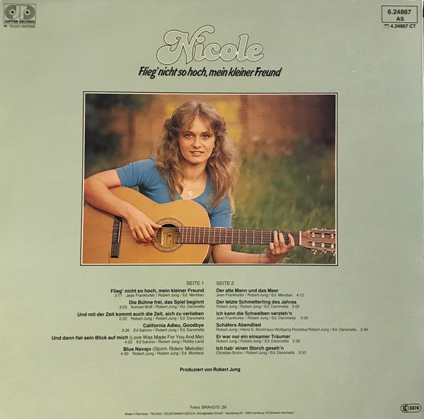 Nicole - Flieg' Nicht So Hoch, Mein Kleiner Freund (LP) Vinyl LP Vinyl Very Good (VG) <br> Hoes Good Plus (G+)