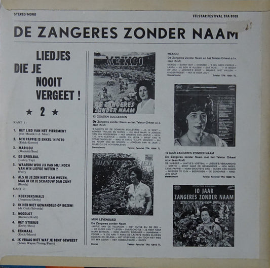Zangeres Zonder Naam - Liedjes Die Je Nooit Vergeet 2 (LP)