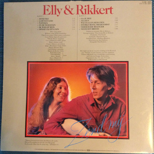 Elly & Rikkert - Zend Mij (LP) Vinyl LP Vinyl Zeer Goed / Hoesje Goed "VINYLSINGLES.NL"