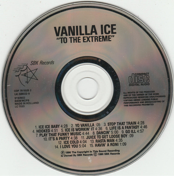 Vanilla Ice - To The Extreme (CD) Compact Disc Goede Staat