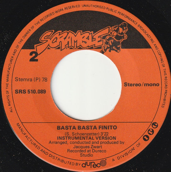 Boy And The Bo-Boys - Basta Basta Finito 37605 Vinyl Singles Vinyl Very Good (VG) <br> Hoes Good Plus (G+)