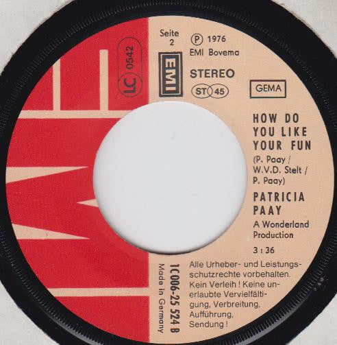 Patricia Paay - Now (Is The Moment) Vinyl Singles Vinyl Very Good (VG) <br> Hoes Generic