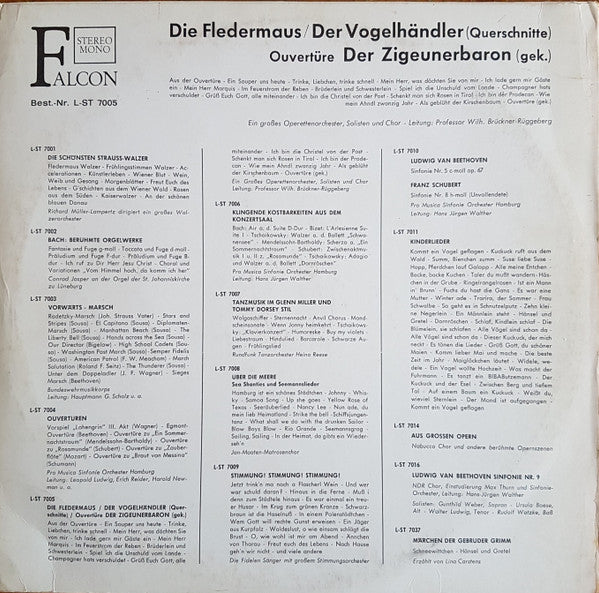 Johann Strauss Jr., Carl Zeller - Die Fledermaus / Der Zigeunerbaron / Der Vogelhändler (LP) Vinyl LP Vinyl Very Good (VG) <br> Hoes Good Plus (G+)