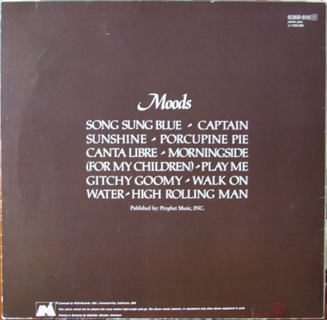 Neil Diamond - Moods (LP) (B-Keus) Vinyl LP Vinyl Very Good (VG) <br> Hoes Good Plus (G+)